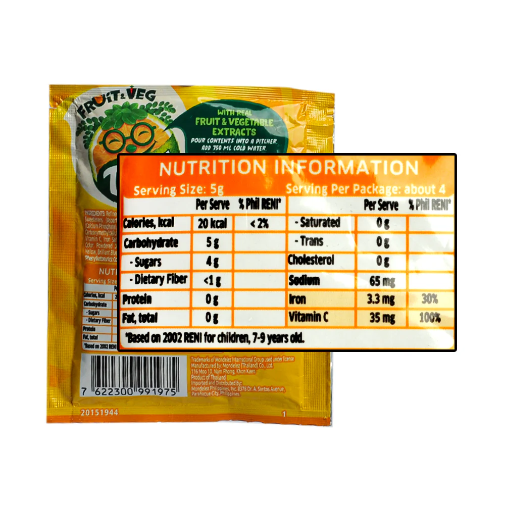 Tang Powdered Juice Fruit And Veg Dalandan + Malunggay 19g - Image 2