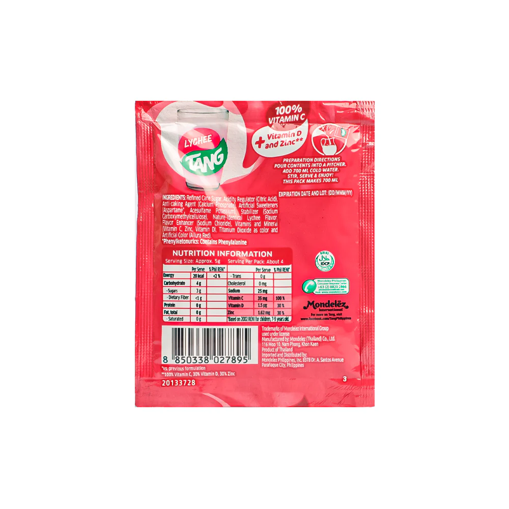 Tang Powdered Juice Lychee 19g - Image 2