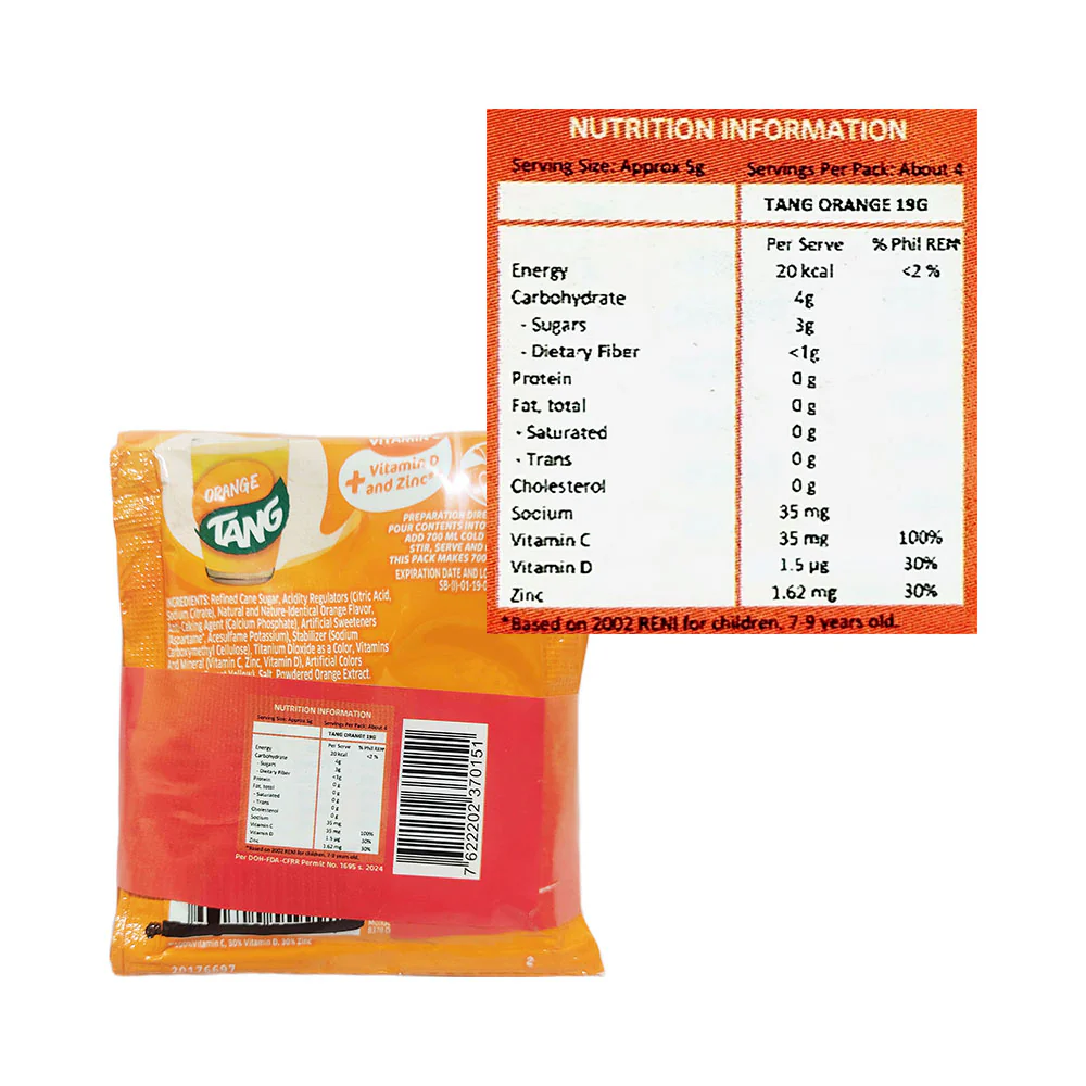 Tang Powdered Juice Orange 19g x 5's + 1 - Image 2