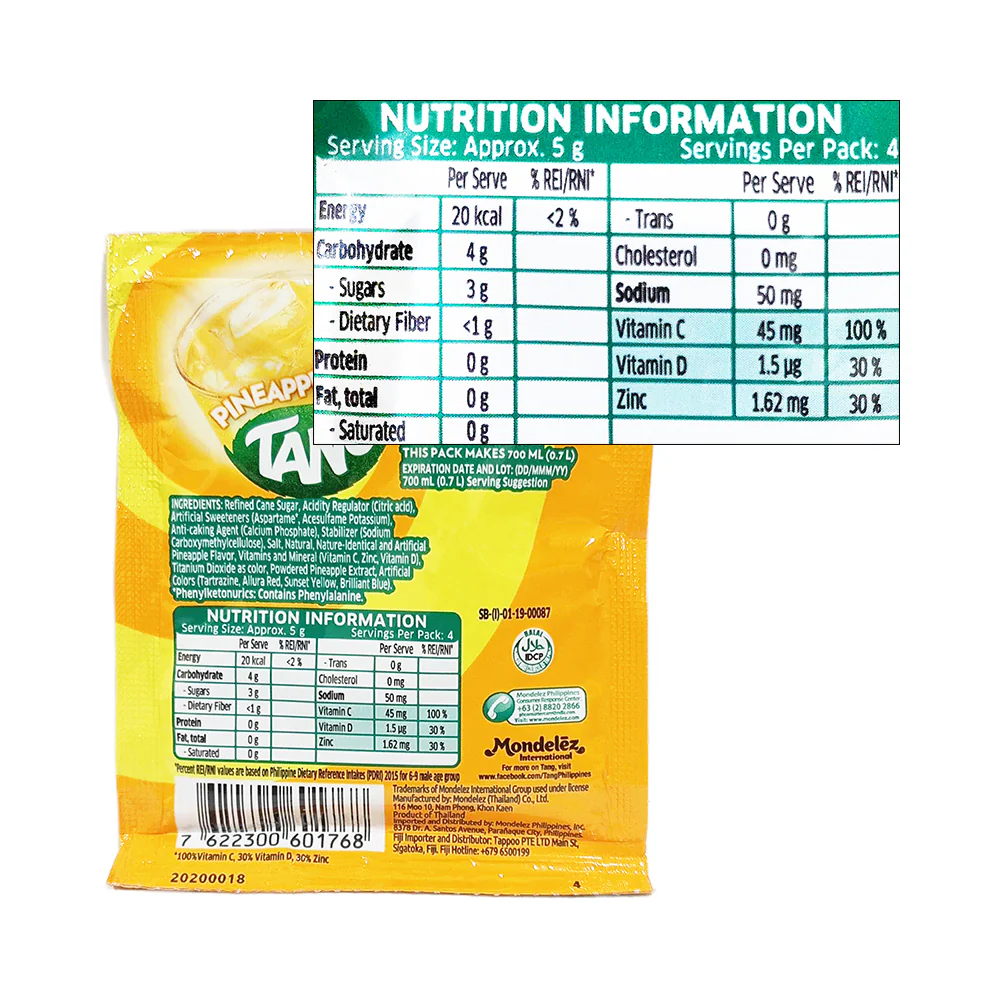 Tang Powdered Juice Pineapple 19g - Image 2