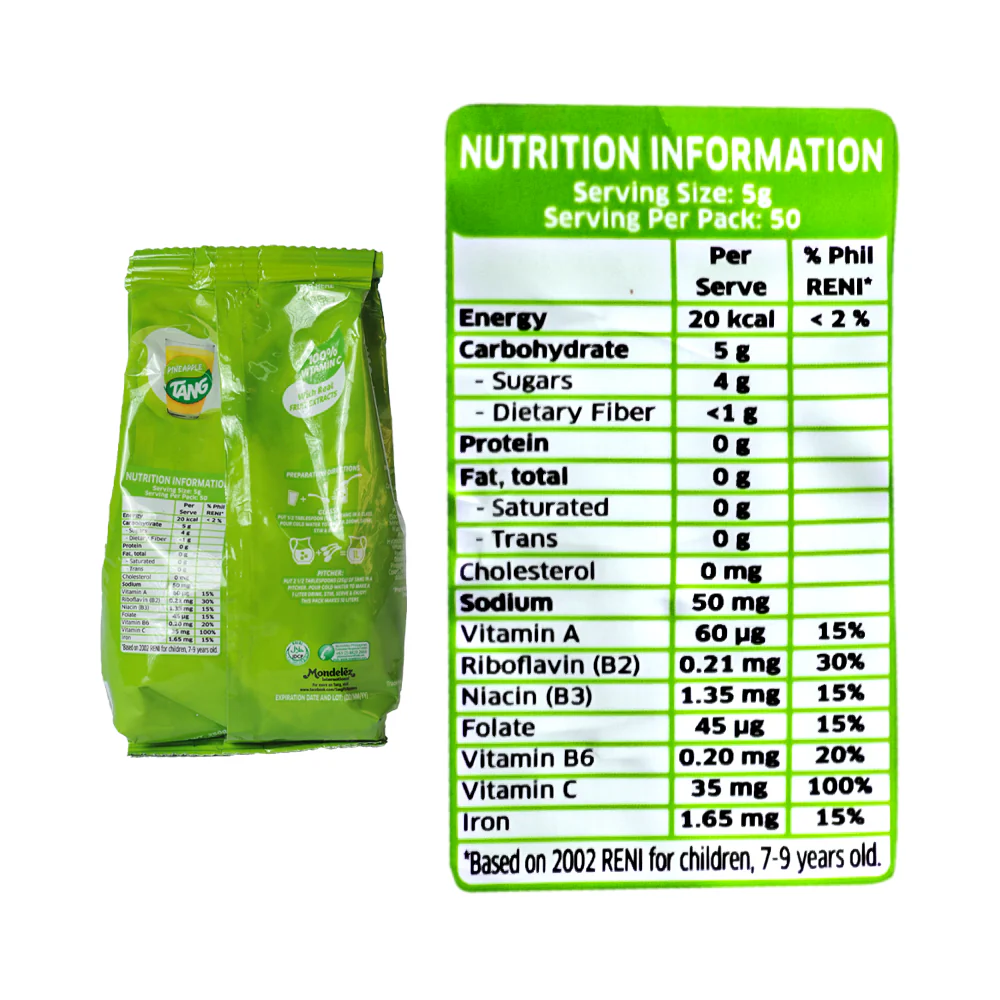 Tang Powdered Juice Pineapple 250g - Image 3