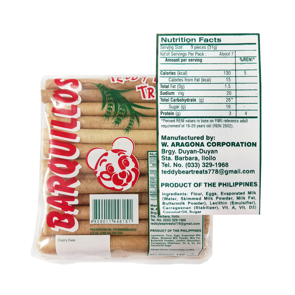 Teddy Bear Treats Barquillos Mini Medium Plain 50's - Image 2