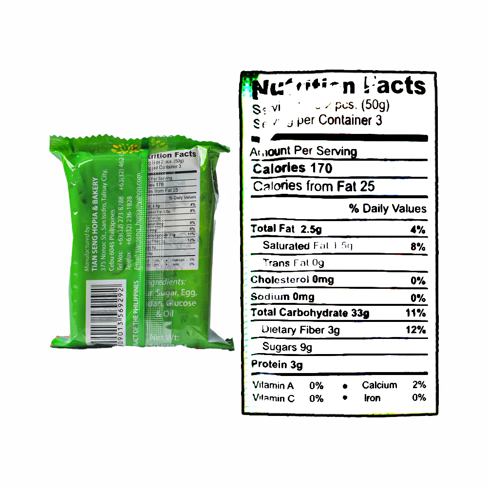Tian Seng Hopia Dice Pandan 150g - Image 3