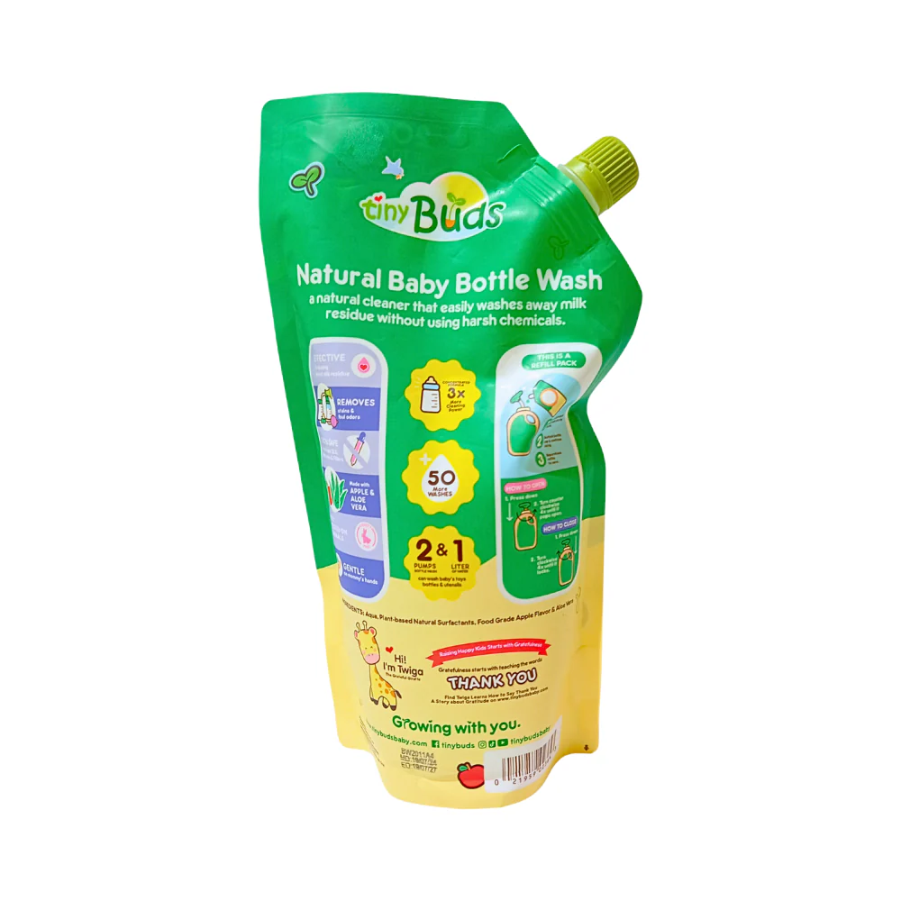 Tiny Buds Natural Baby Bottle Wash Refill 600ml - Image 2