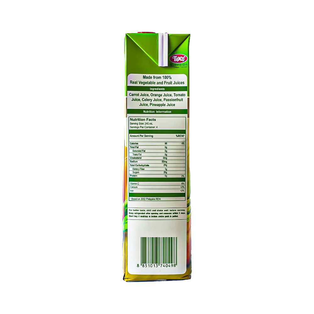 Tipco 100% Juice Mixed Veggie And Mixed Fruit Juice 1L - Image 2