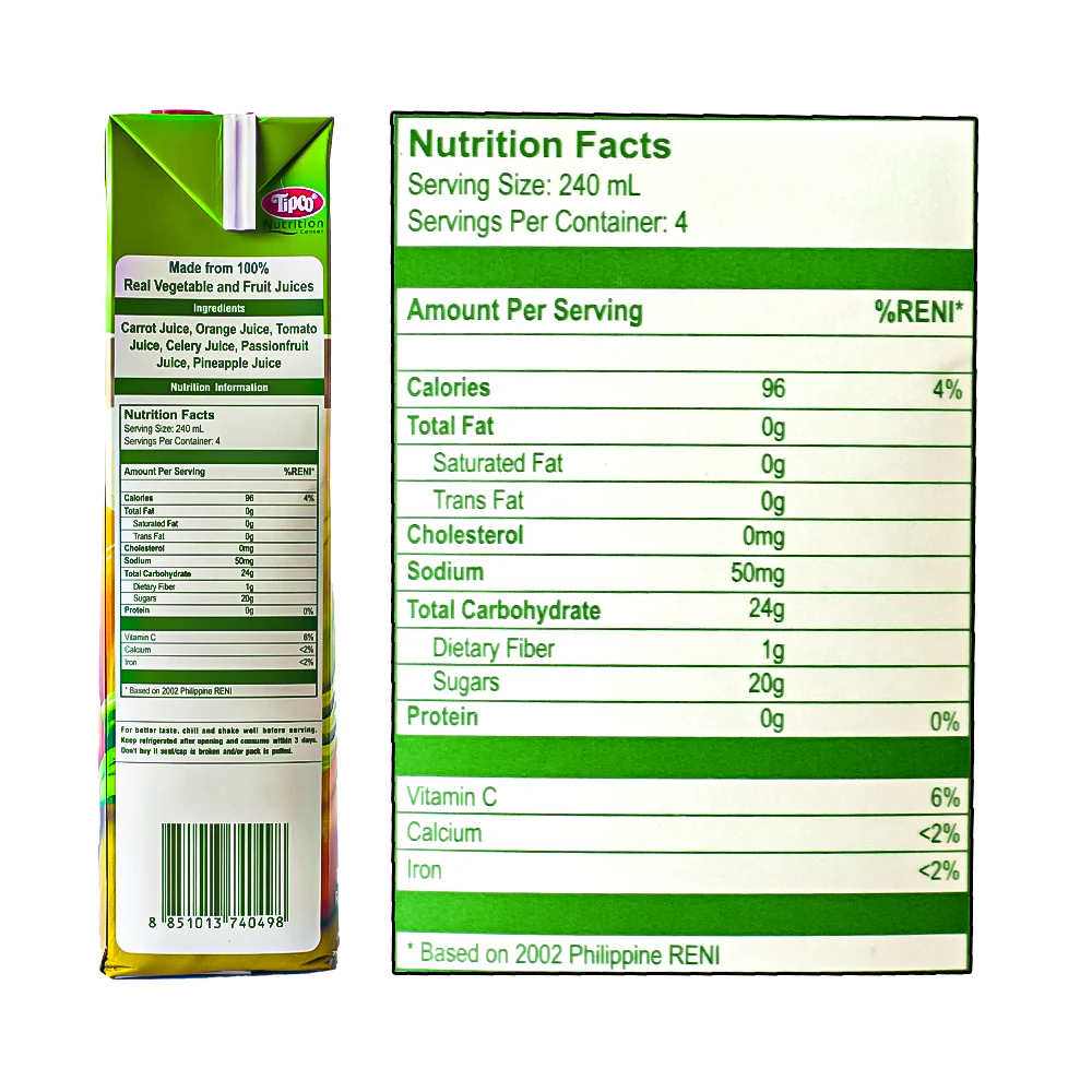 Tipco 100% Juice Mixed Veggie And Mixed Fruit Juice 1L - Image 3