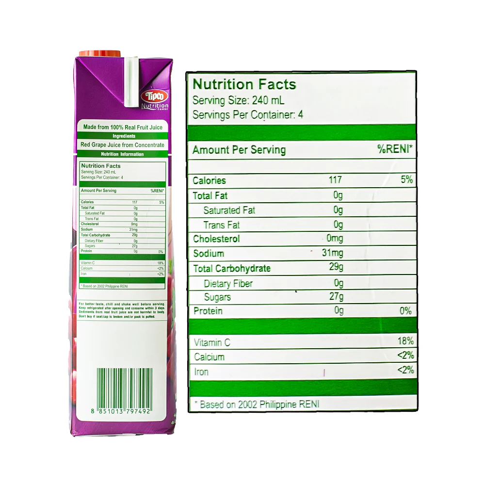 Tipco 100% Juice Red Grape 1L - Image 2