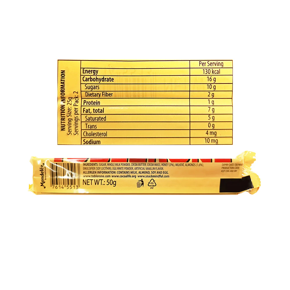 Toblerone Milk Choco 50g - Image 2