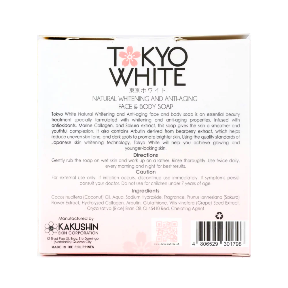 Tokyo White Natural Whitening And Anti-Aging Face And Body Soap 100g - Image 3