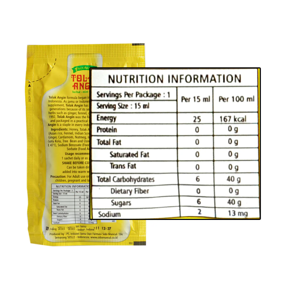Tolak Angin Sachet Syrup 15ml - Image 2