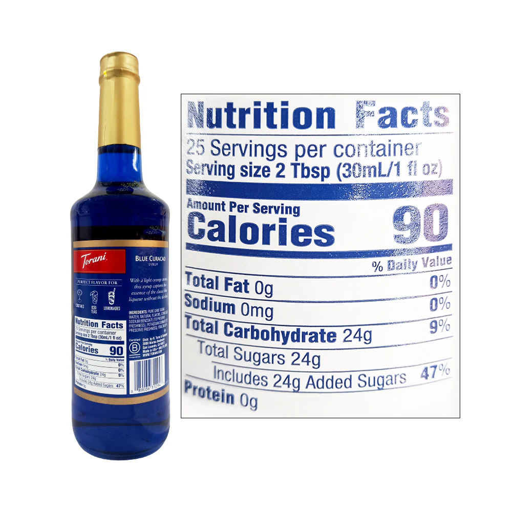 Torani Flavoring Syrup Blue Curacao 750ml - Image 2