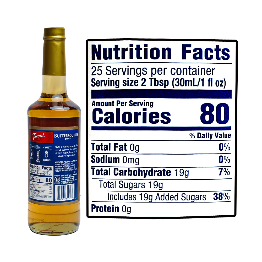 Torani Flavoring Syrup Butterscotch 750ml - Image 2
