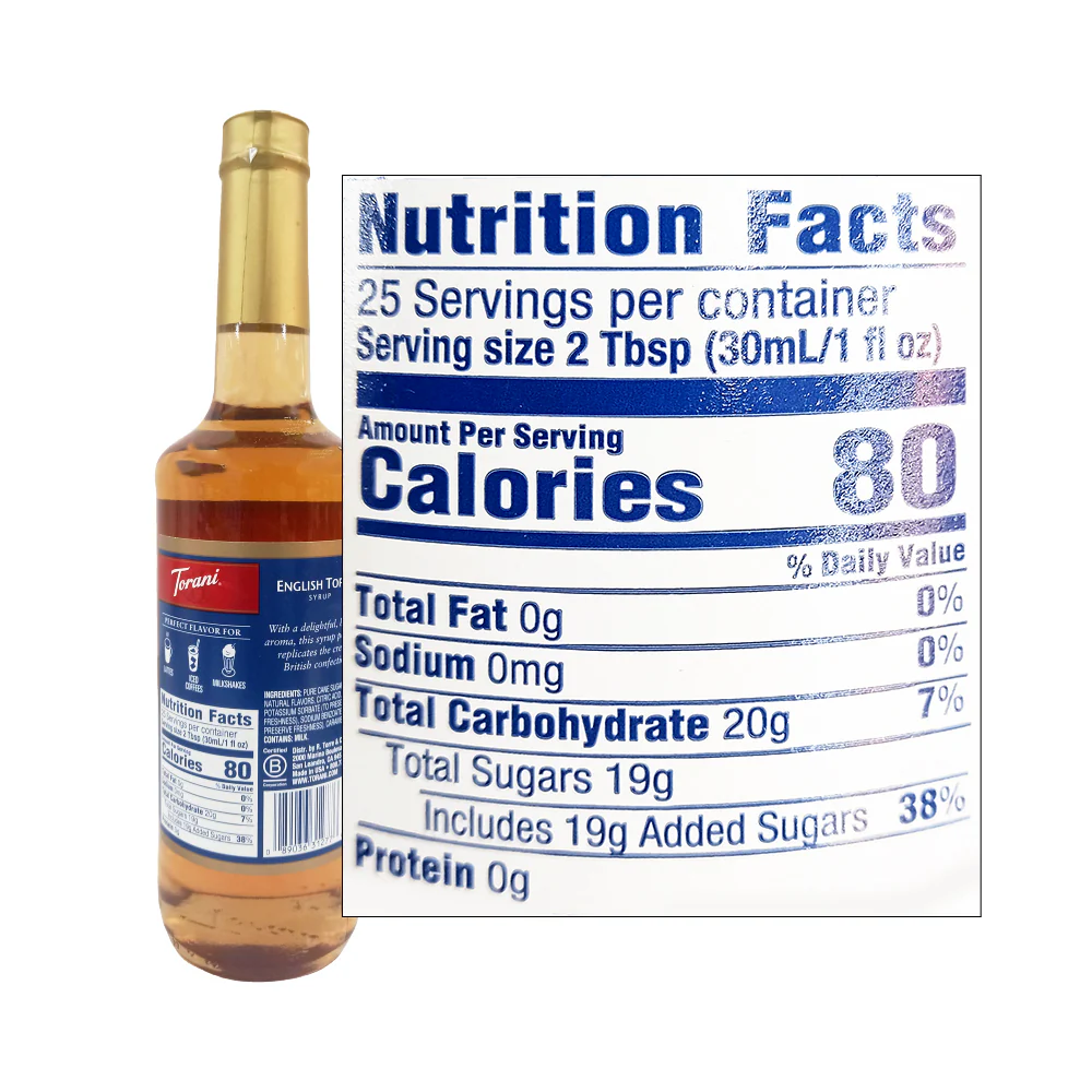Torani Flavoring Syrup English Toffee 750ml - Image 2