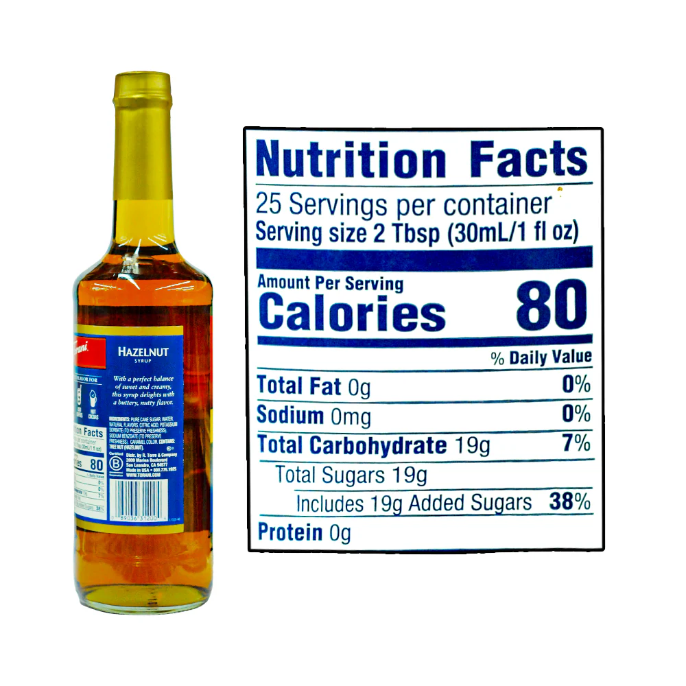 Torani Flavoring Syrup Hazelnut 750ml - Image 2