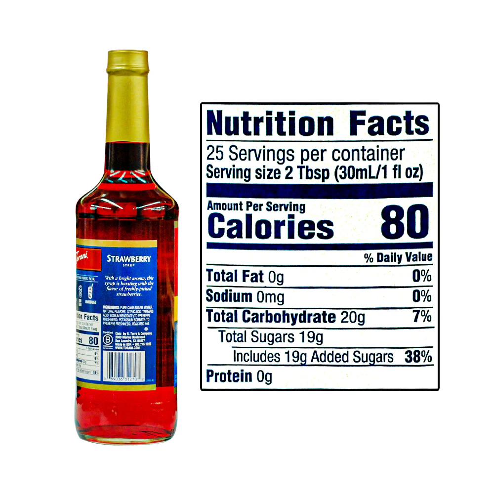 Torani Flavoring Syrup Strawberry 750ml - Image 2