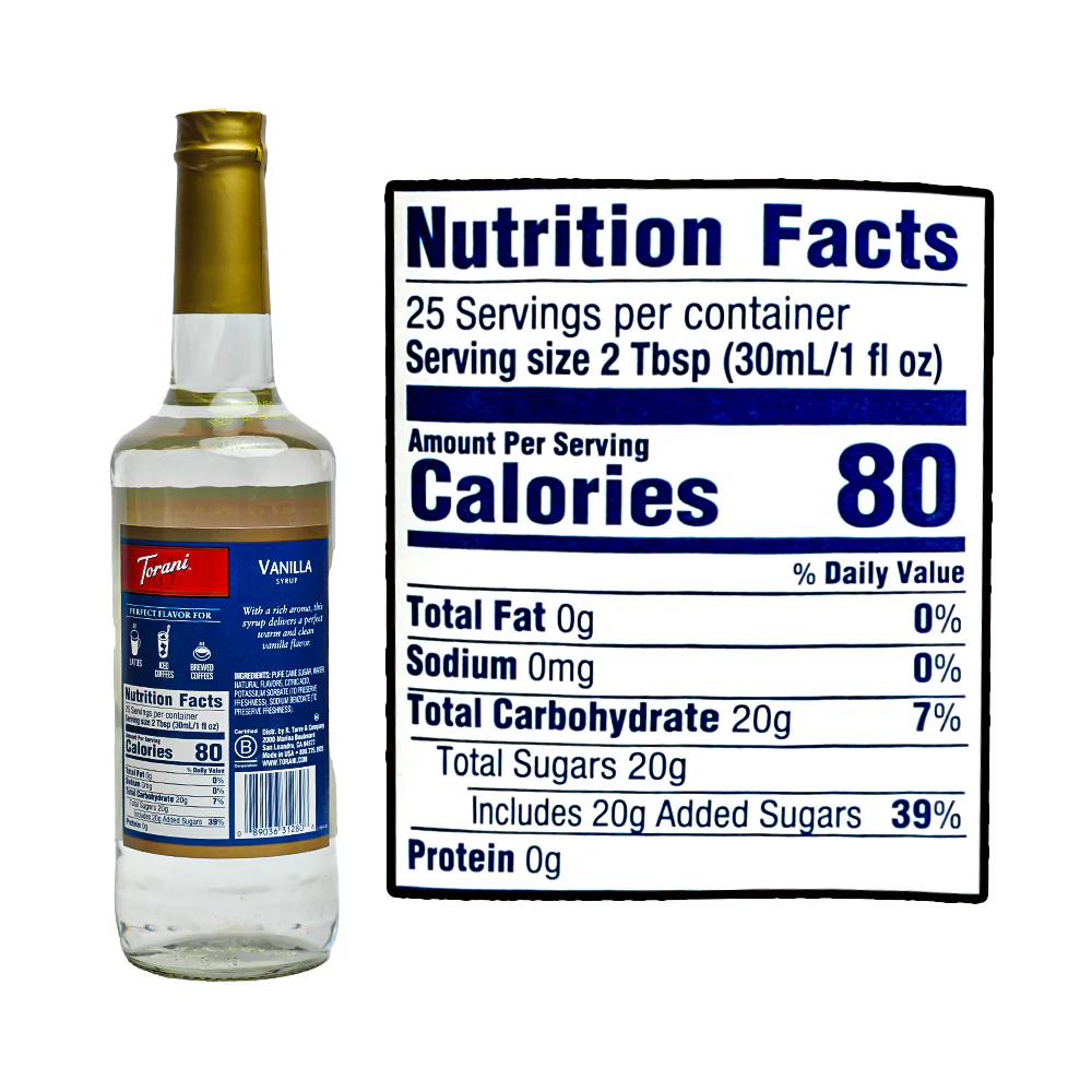 Torani Flavoring Syrup Vanilla 750ml - Image 2