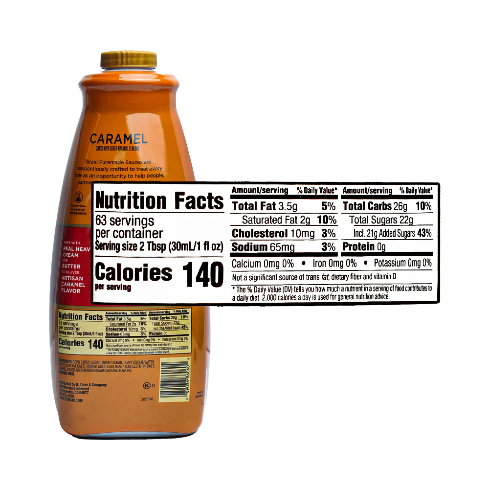 Torani Puremade Sauce Caramel 1.89L (64oz) - Image 2