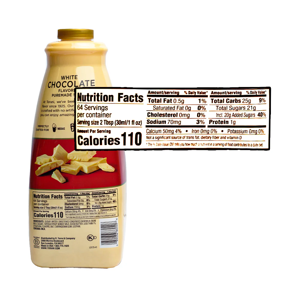 Torani Puremade Sauce White Chocolate 64oz - Image 2