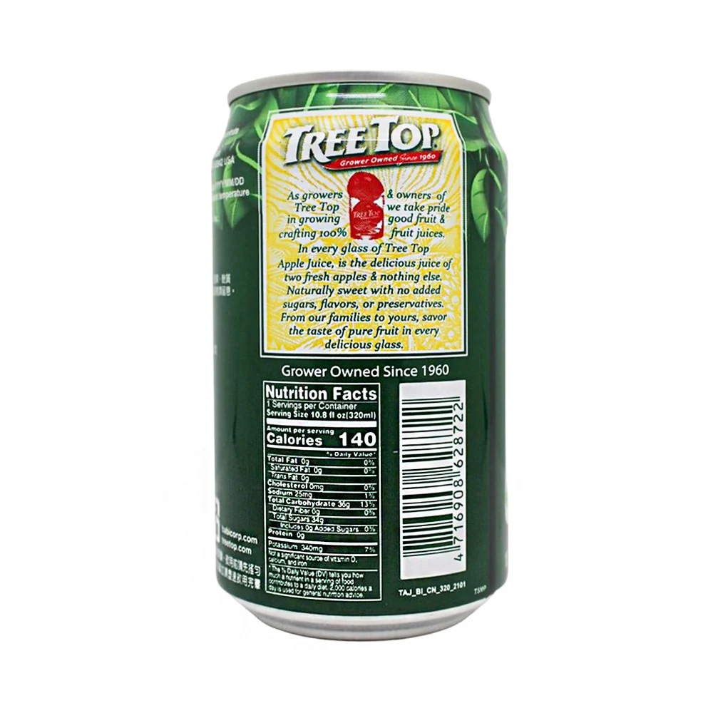Tree Top 100% Fruit Juice Apple Can 320ml - Image 2