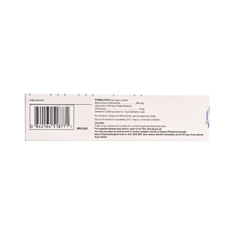 Triderm Betamethasone 500mcg/10mg/1mg/g Ointment 5g - Image 3