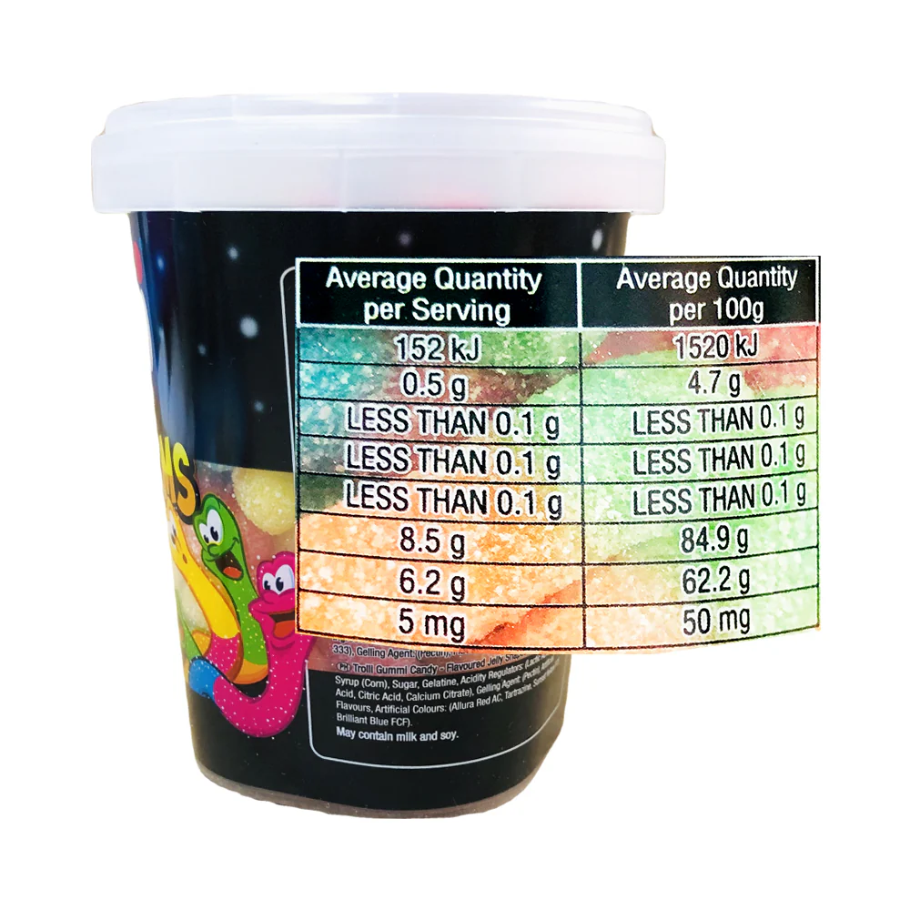 Trolli Sour Glowworms 160g - Image 2