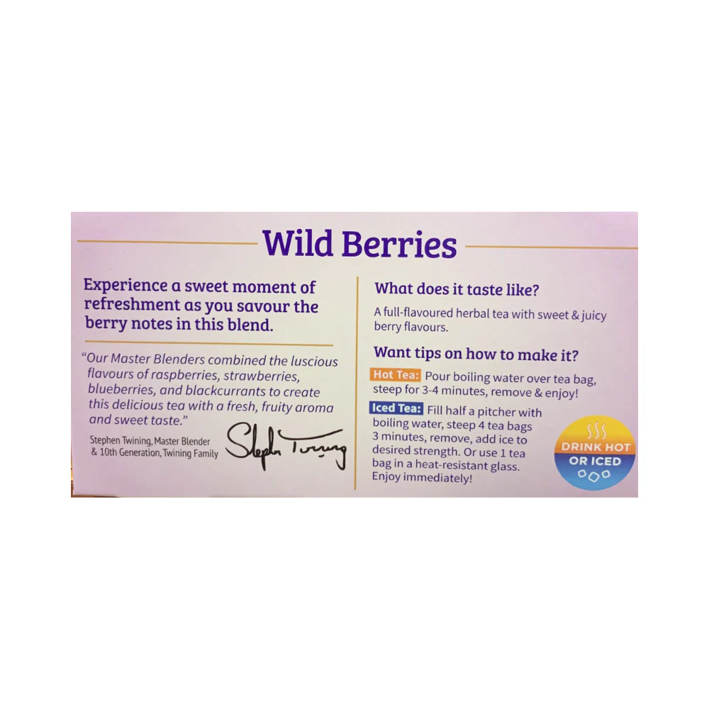Twinings Herbal Tea Wild Berries 40g x 20's - Image 4
