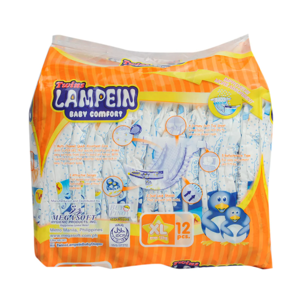 Twins Lampein Baby Diaper Budget Pack XL 12's - Image 2