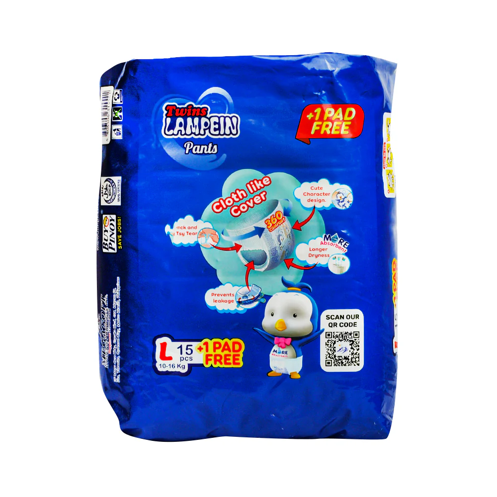 Twins Lampein Baby Diaper Pants Large 15's + 1 Pad - Image 2