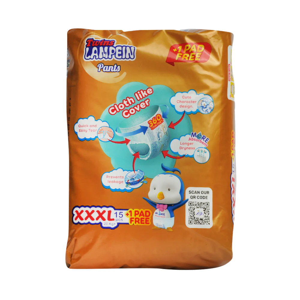 Twins Lampein Baby Diaper Pants XXXL 15's + 1 Pad - Image 2