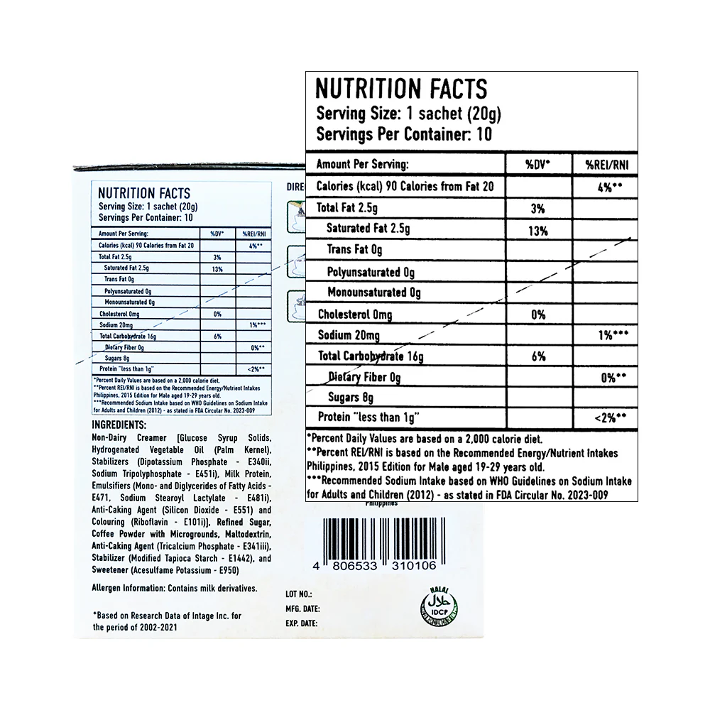 UCC 3 In 1 Coffee Mix Regular 20g x 10's - Image 2