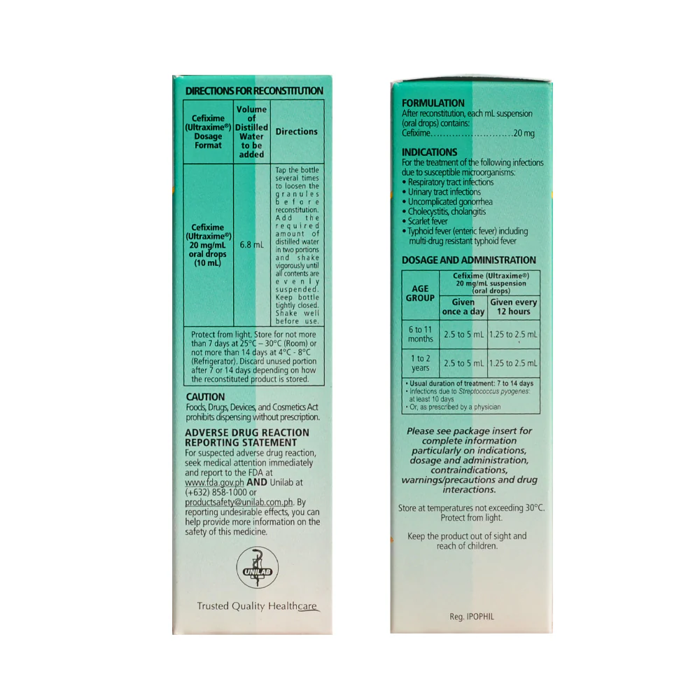 Ultraxime Cefixime 20mg Drops 10ml - Image 3