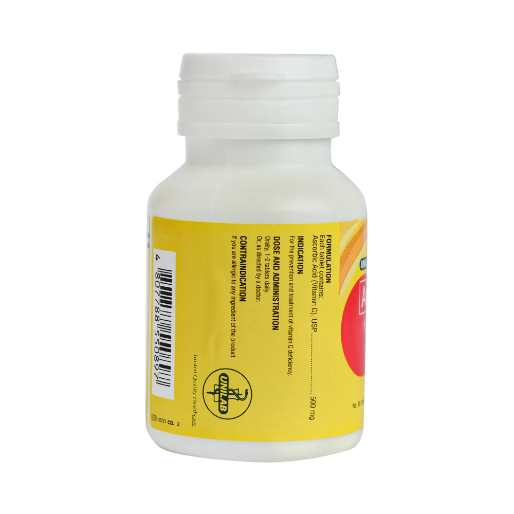 United Home Ascorbic Acid Ceetab 500mg Tablet 100's - Image 2
