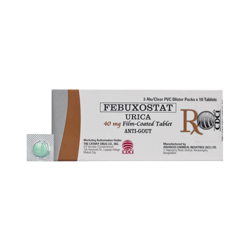 Urica Febuxostat 40mg Film-Coated Tablet By 1's - Image 2