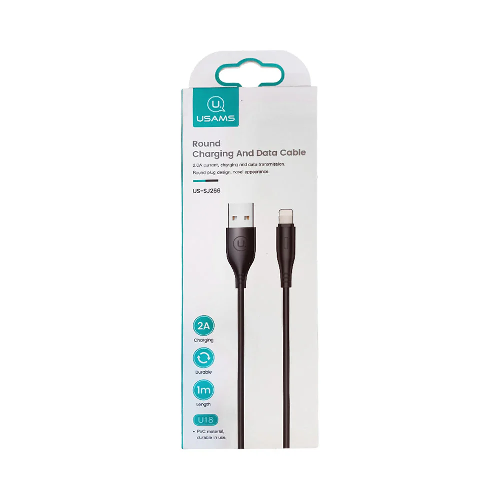 Usams Round Charging And Data Cable Lightning - Image 2