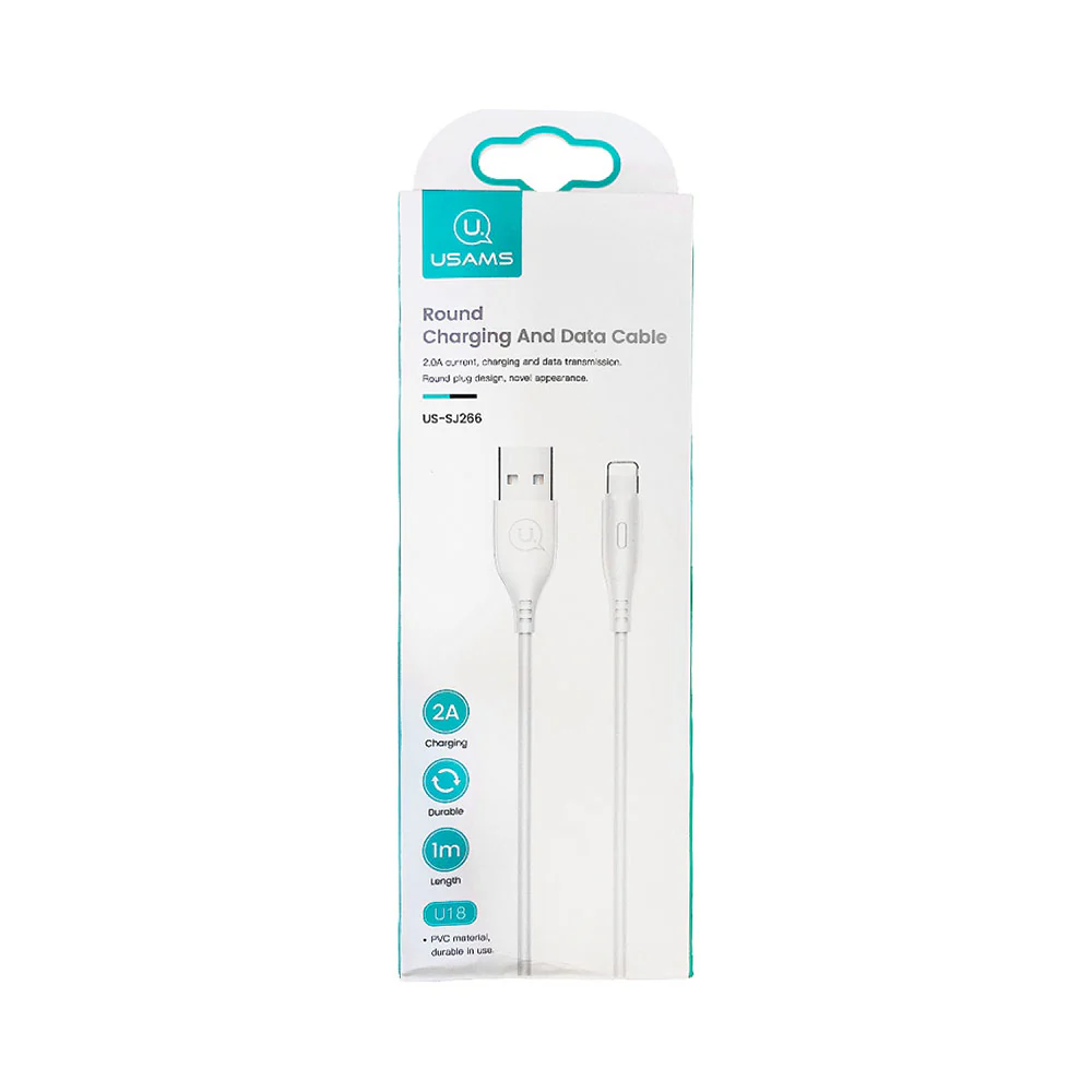Usams Round Charging And Data Cable Lightning - Image 5