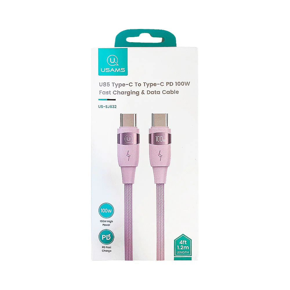 Usams Type C to C 100W Fast Charging And Data Cable - Image 2