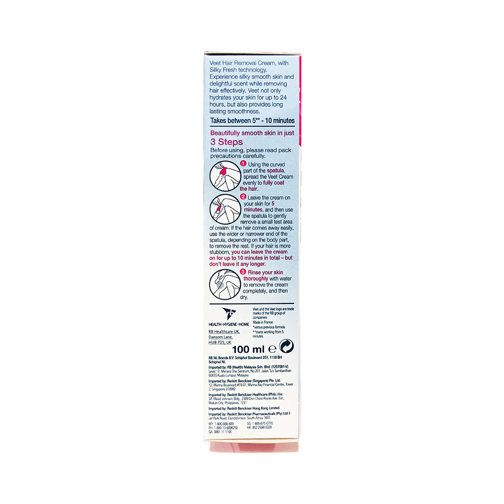 Veet Silky Fresh Hair Removing Cream Sensitive Skin 100ml - Image 4