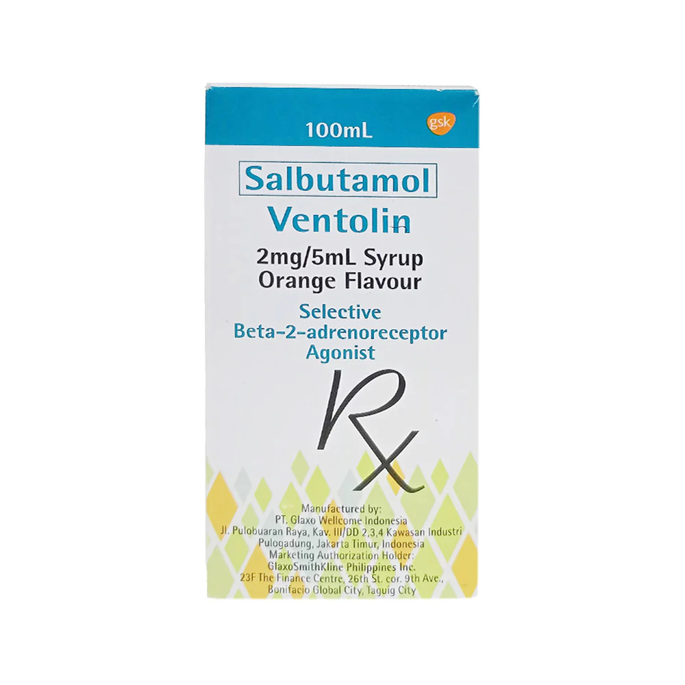 Ventolin Salbutamol 2mg/5ml Syrup Orange 100ml - Image 2