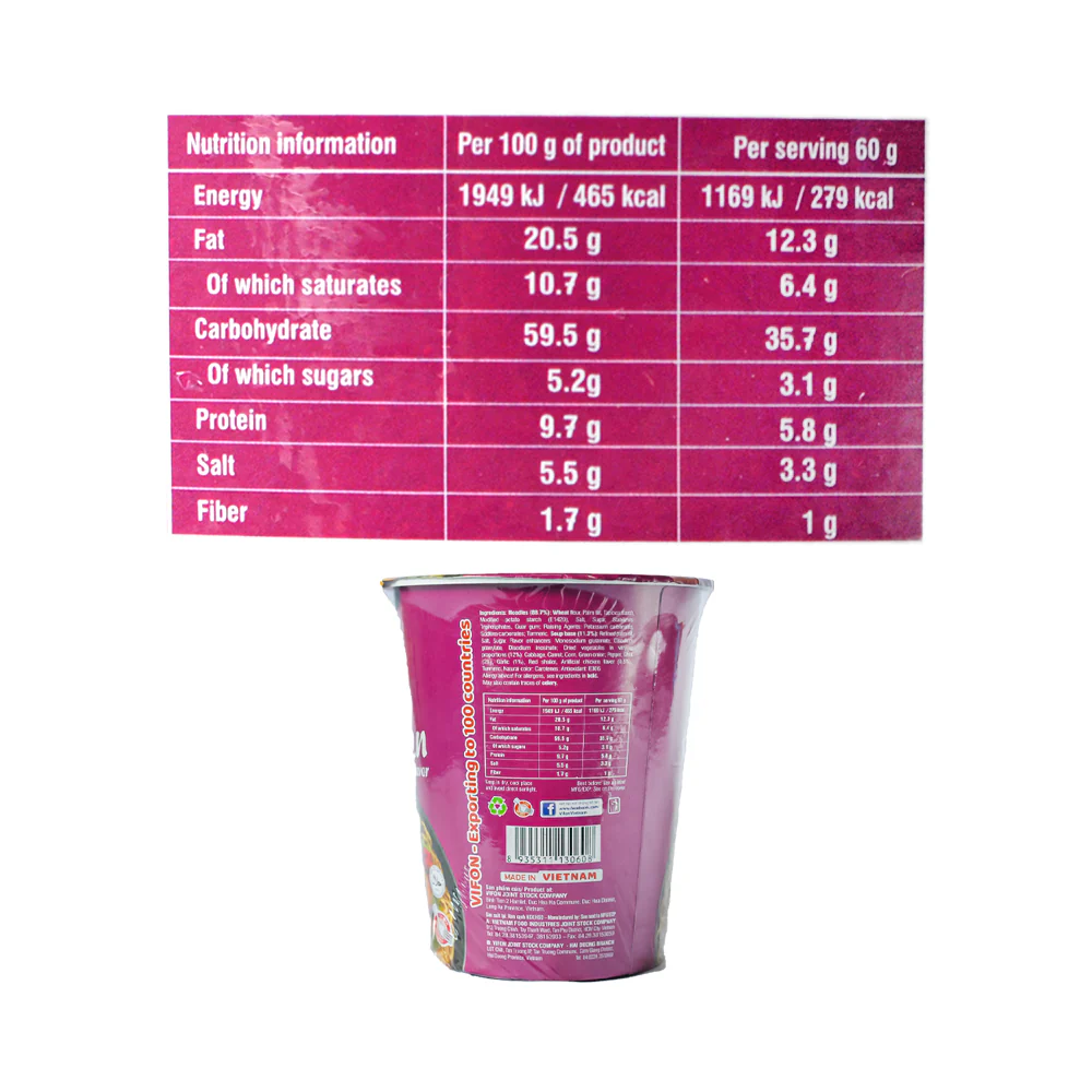 Vifon Chicken Instant Cup Noodles 60g - Image 2