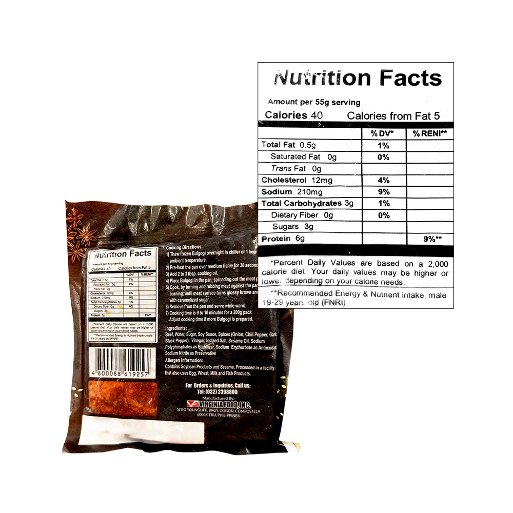 Virginia Beef Bulgogi Sweet And Spicy 200g - Image 2