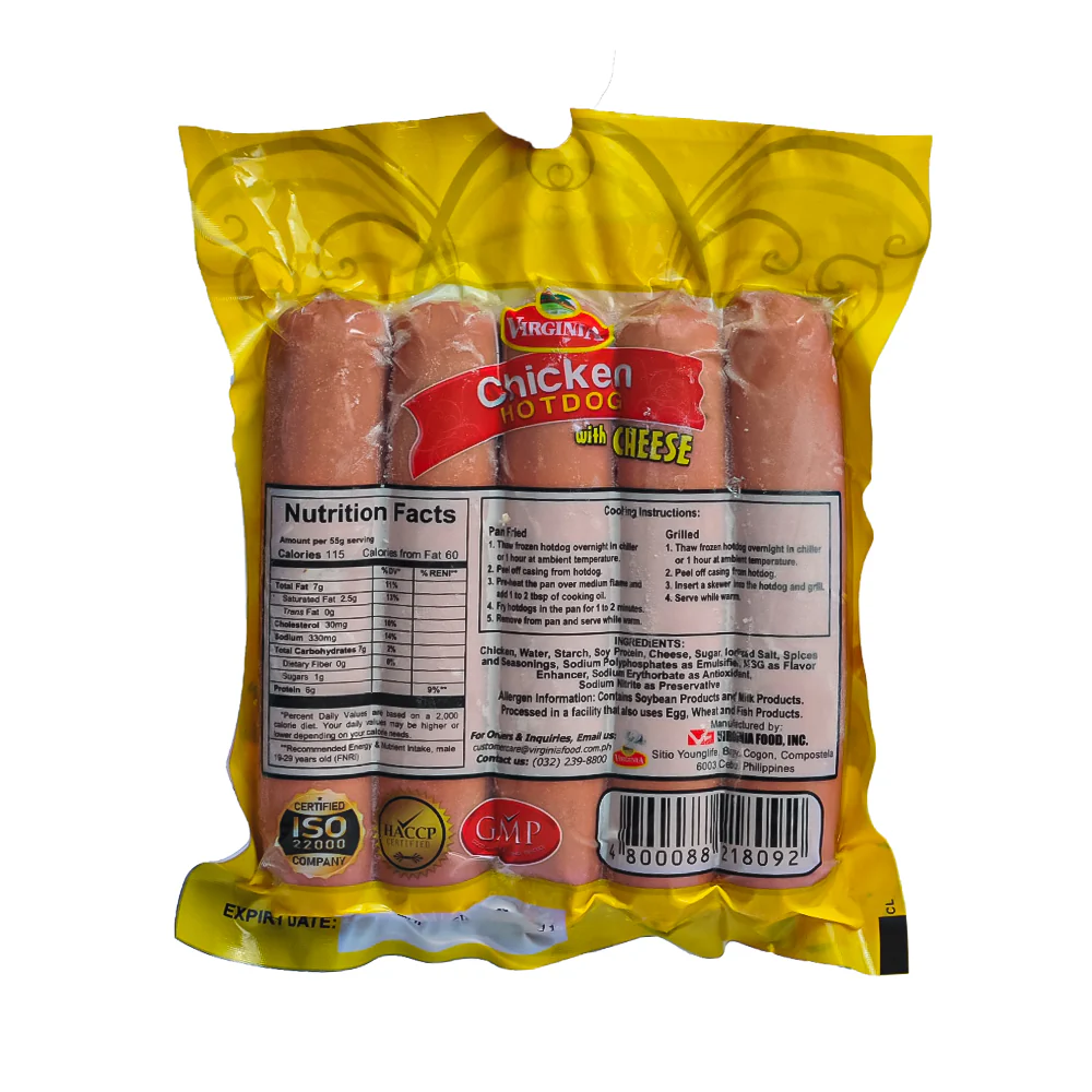 Virginia Chicken Hotdog With Cheese Jumbo 250g - Image 2