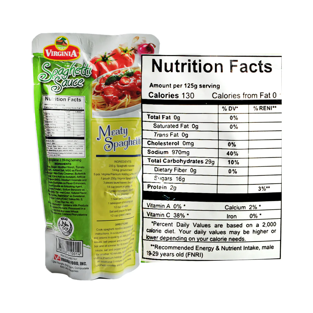 Virginia Spaghetti Sauce SUP 250g - Image 2