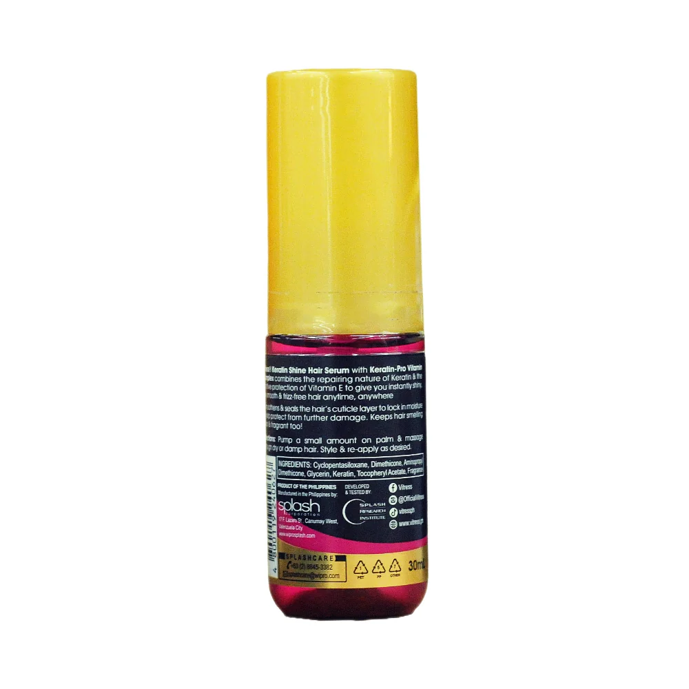 Vitress Hair Serum Keratin Shine 30ml - Image 2