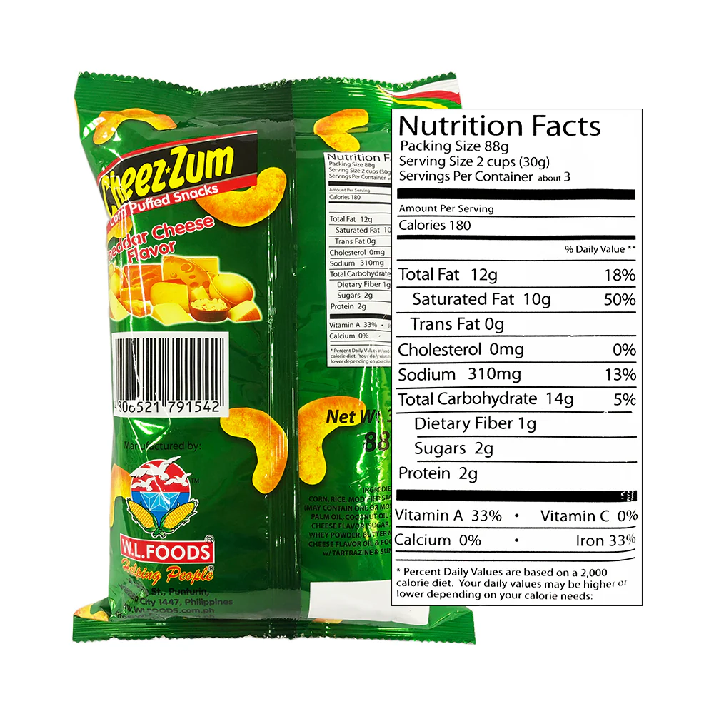 W.L. Cheez-Zum Corn Puffed Cheddar Cheese 88g - Image 2