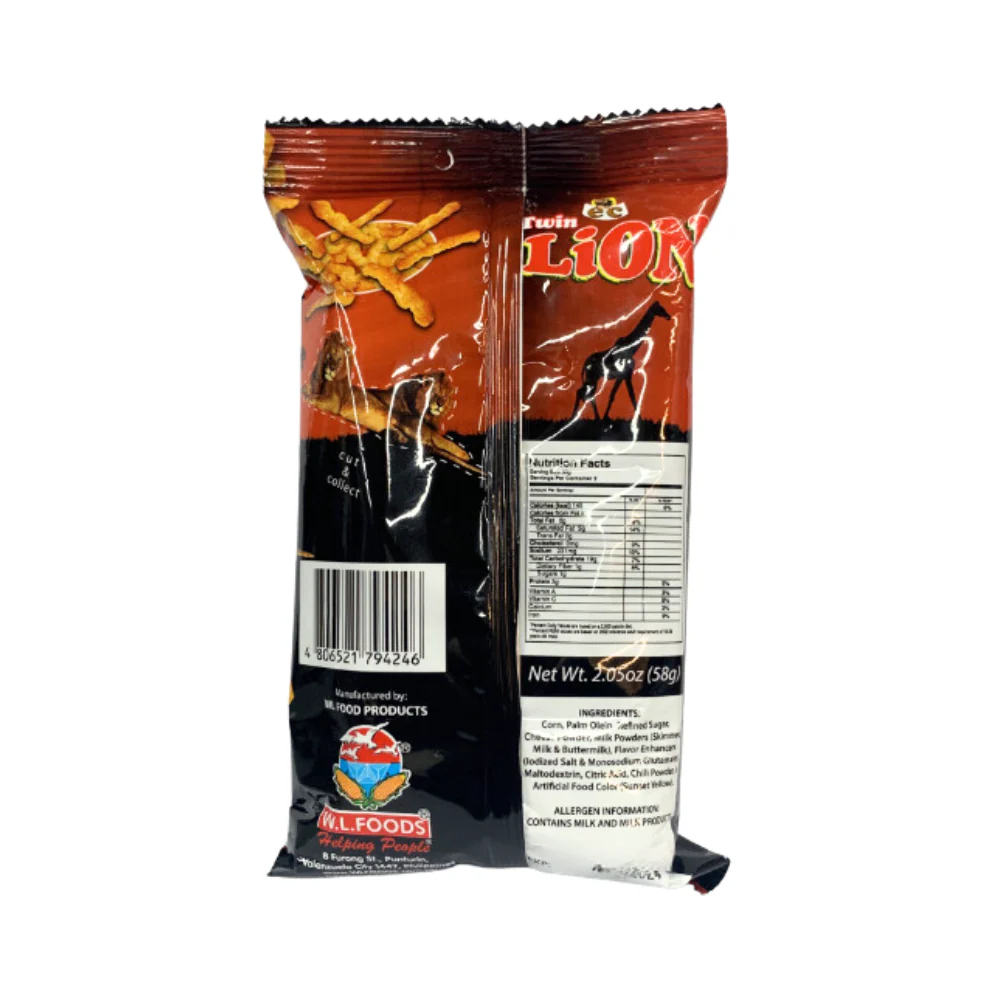 W.L. EC Twin Lion Cheese Bones Curls 58g - Image 2