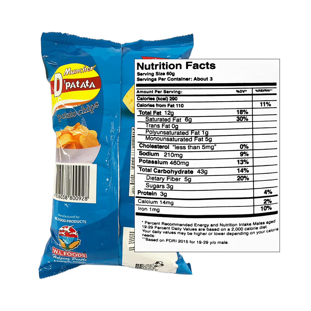 W.L. Muncher D' Patata Potato Chips Cheese Campus Pack 175g - Image 2
