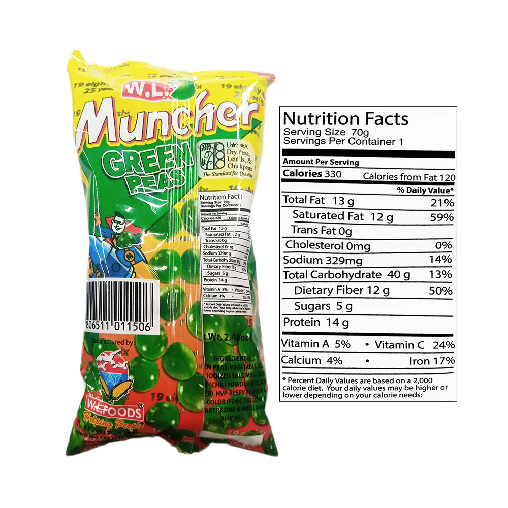 W.L. Muncher Green Peas Original 70g - Image 2