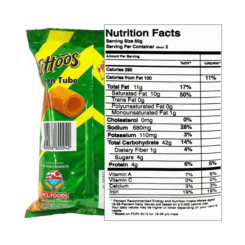 W.L. Tattoos Corn Tube Spicy Cheese Campus Pack 155g - Image 2