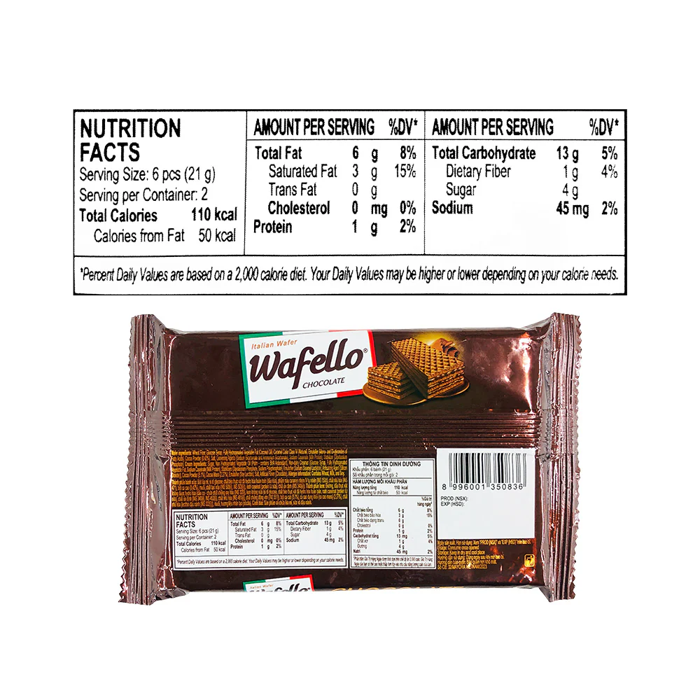 Wafello Italian Wafer Chocolate 48g - Image 2