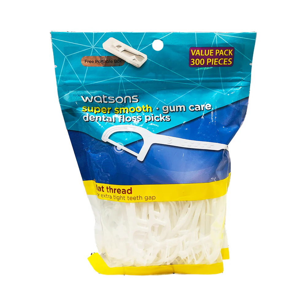 Watsons Gum Care Dental Floss Picks Super Smooth Flat Thread 300's - Image 2